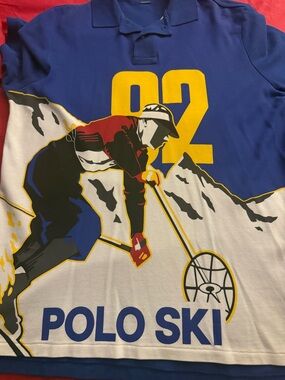 Polo by Ralph Lauren Blue, Yellow, Red Ski Graphic Polo
